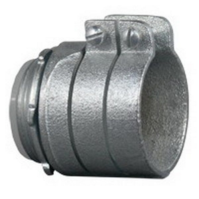 Appleton 7485I Appleton 7485I Flexible Metal Conduit Connector With Insulated Throat; 1-1/2 Inch, Malleable Iron, Electro-Plated Zinc, Male NPS