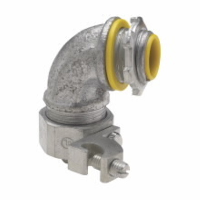 Cooper Crouse-Hinds LTB12590GC Cooper Crouse-Hinds LTB12590GC Liquidator&trade; Liquidtight 90 Degree Connector With Grounding Lug; 1-1/4 Inch, Malleable Iron, Zinc Electroplated