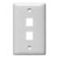 Hubbell Wiring NSP12W Netselect&reg; Multimedia Faceplate Without Label; 1-Gang, 2-Port, Flush/Screw Mount, White