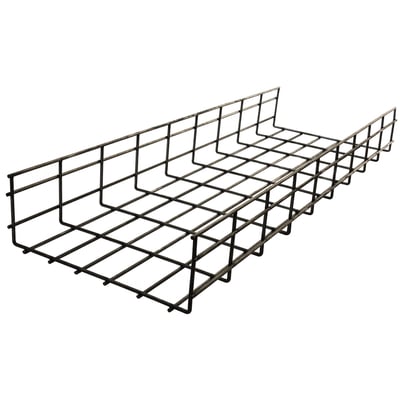 Hubbell Premise Wiring HPWW0204BK Hubbell Wiring HPWW0204BK Round Wire Basket Tray; 4 Inch Width x 118 Inch Depth x 2 Inch Height, Steel, Powder Coated