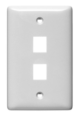 Hubbell Premise Wiring NSP12W Hubbell Wiring NSP12W Netselect&reg; Multimedia Faceplate Without Label; 1-Gang, 2-Port, Flush/Screw Mount, White
