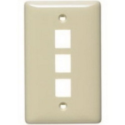 Hubbell Wiring Device-Kellems NSP13I Hubbell Wiring NSP13I Netselect&reg; Standard Size 1-Gang Multimedia Face Plate Without Label; Flush/Screw Mount, High Impact-Resistant Thermoplastic, Ivory