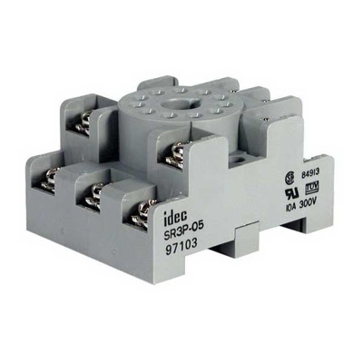 Idec SR3P-05 Idec SR3P-05 SR Series Relay Socket; 10 Amp, 300 Volt, 3-Pole, DIN Rail Snap/Surface Mount