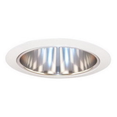 Lithonia Lighting / Acuity 27CWH Juno Lighting 27C-WH Ceiling Mount 6 Inch Tapered Cone Trim; Insulated, Clear Alzak, White Trim