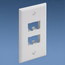 Panduit CFP4IW Mini-Com&reg; 1-Gang Flat Faceplate; (4) UTP, STP, Fiber-Optic, A/V Port, ABS, Off White