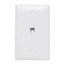 On-Q TPTE1-W Standard Size 1-Gang Communication Wallplate; Flush Mount, Thermoplastic, White