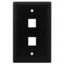 Pass & Seymour Inc WP3402-BK On-Q WP3402-BK 1-Gang Wallplate; Wall Box, (2) Receptacles, (2) Keystones, High Impact Flame Retardant Plastic, Black