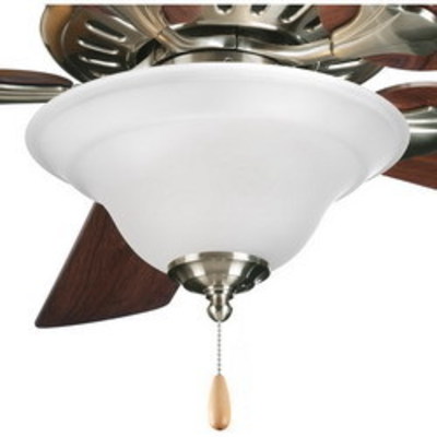 Progress Lighting P2628-09 Progress Lighting P2628-09 Trinity Collection Ceiling Fan Light Kit; Brushed Nickel, (3) 40 Watt Incandescent, Lamp Included