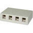 Signamax SMKL-4 Multimedia Box; Surface, (4) Port, Fire Retardant Thermoplastic, Light Ivory