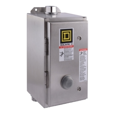 Square D by Schneider Electric 8536SBW12V02S Square D 8536SBW12V02S Non-Reversing Type S Motor Starter, 110 VAC Control Circuit, 600 VAC Main, 18 A, NEMA 00, 3-Pole, 3-Phase