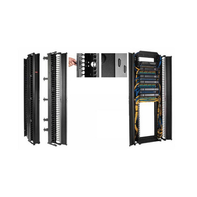 nVent HOFFMAN DV6D8 Hoffman DV6D8 Double-Sided Posts and Gates Vertical Cable Manager; 6.250 Inch Width x 7.120 Inch Depth x 96 Inch Height, 51-Rack Unit, RAL 9005 Black